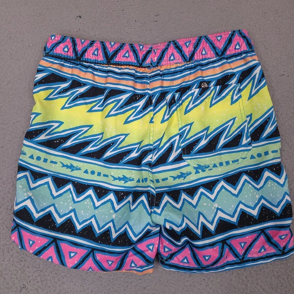 Maui And Sons Swim Trunks Men Medium Colorful Tribal Lined Bathing Suit 29 Waist